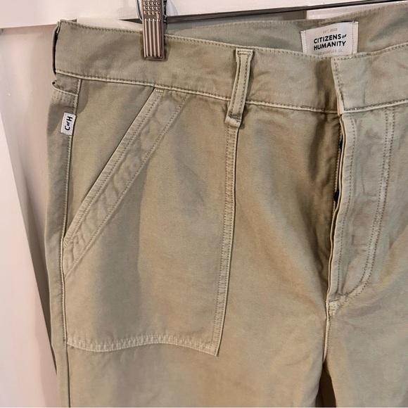 Citizens of Humanity Light Green Leah cargo tapered jeans pants - Picture 5 of 8